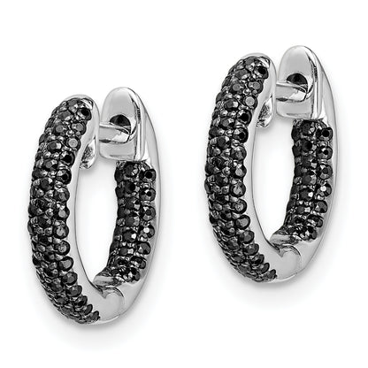 14k White Gold 3/8 Ct. Lab Grown Diamond VS/SI+ G+ Hinged Hoop Earrings