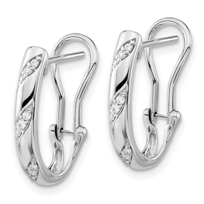 14K White Gold Diamond Omega Back Earrings