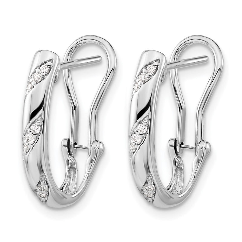 14K White Gold Diamond Omega Back Earrings