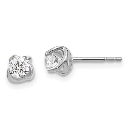 14k White Gold 1/2 Ct. Lab Grown Diamond VS/SI+ G+ Stud Post Earrings