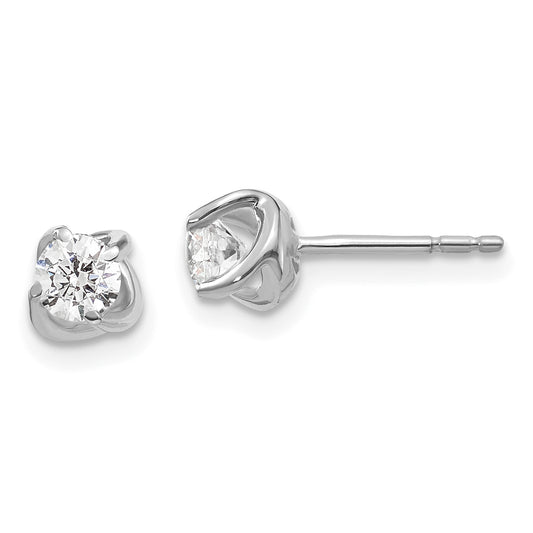 14k White Gold 1/2 Ct. Lab Grown Diamond VS/SI+ G+ Stud Post Earrings