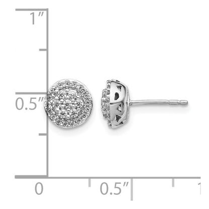14k White Gold Real Diamond Cluster Earrings