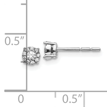 10K White Gold Diamond Cluster Post Earrings