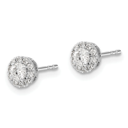 10K White Gold Diamond Cluster Post Earrings