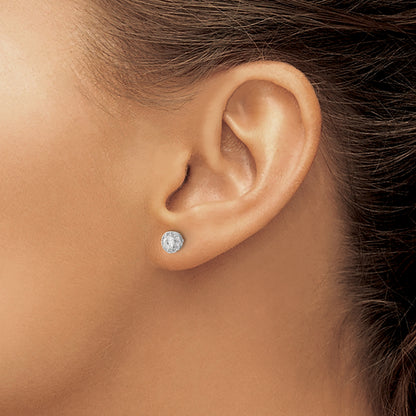 10K White Gold Diamond Cluster Post Earrings