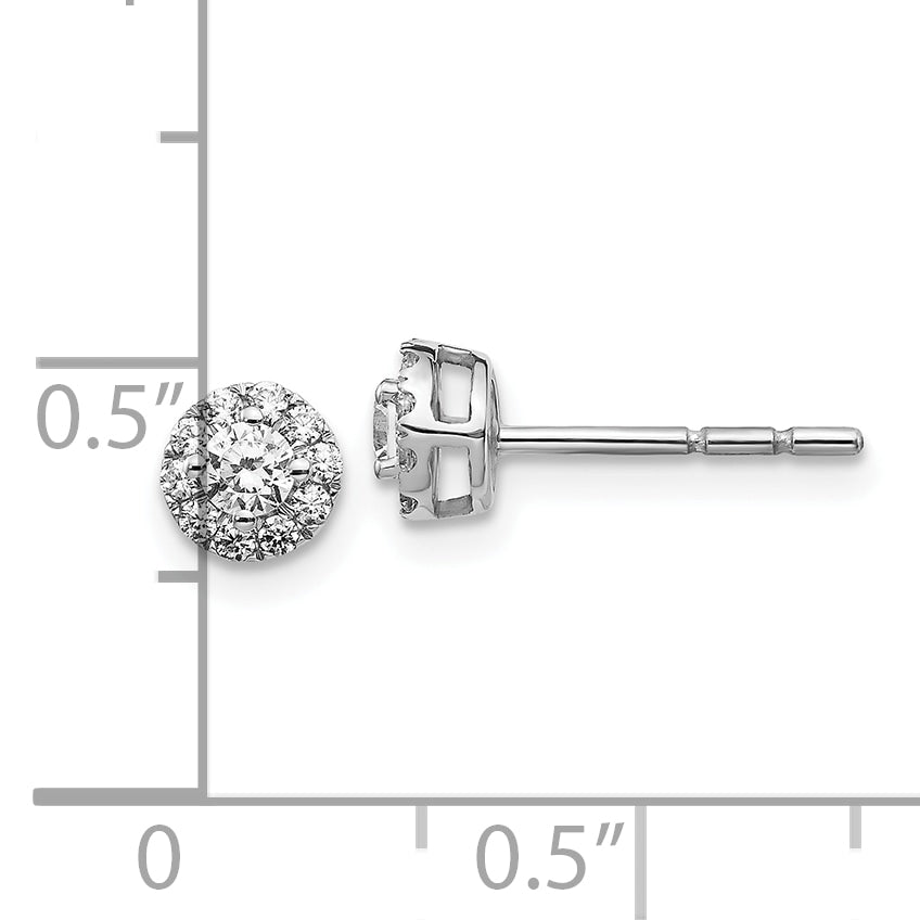 10K White Gold Diamond Cluster Post Earrings