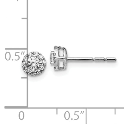 10K White Gold Diamond Cluster Post Earrings
