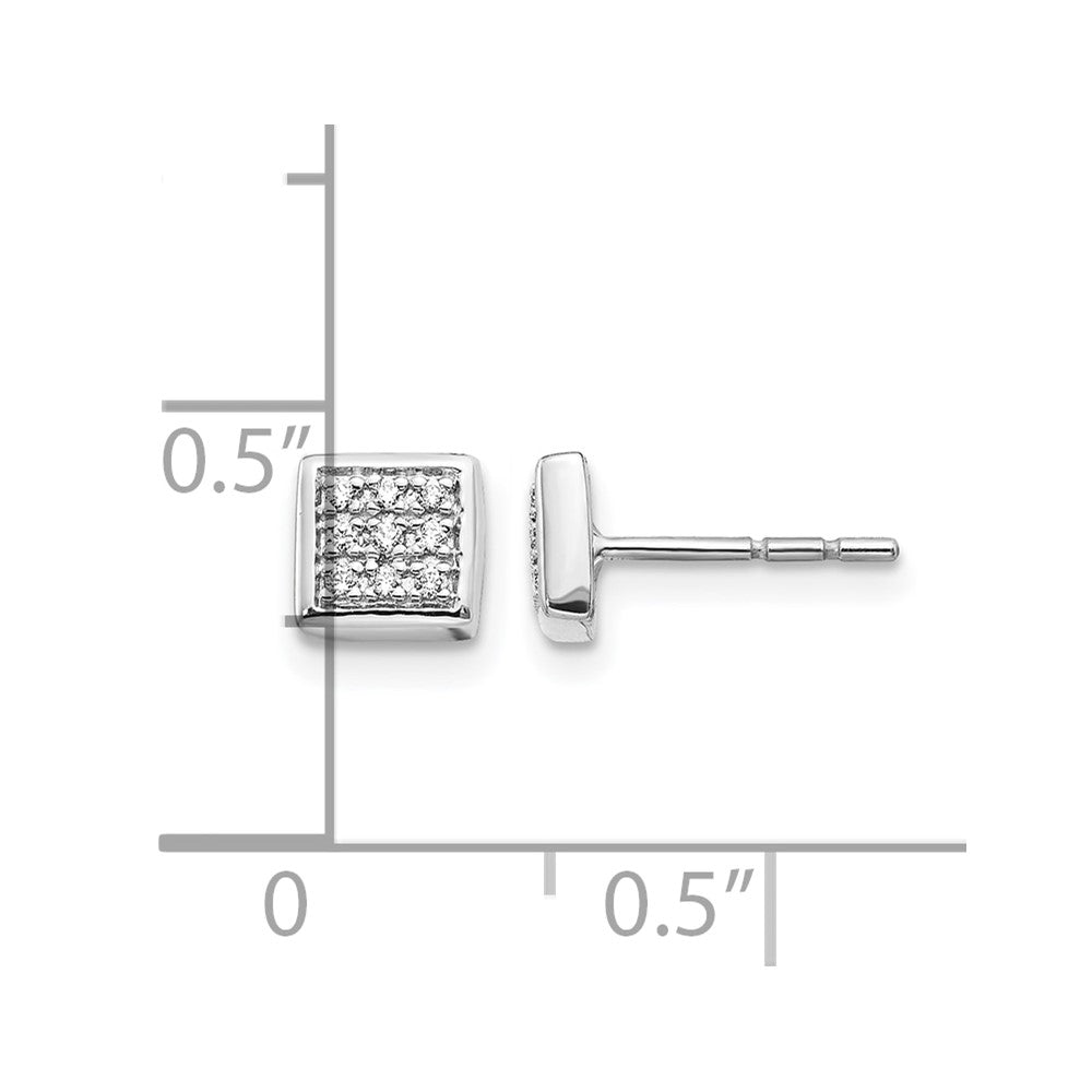 10K White Gold Diamond Post Earrings
