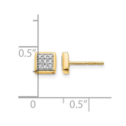 10K Yellow Gold Diamond Post Earrings