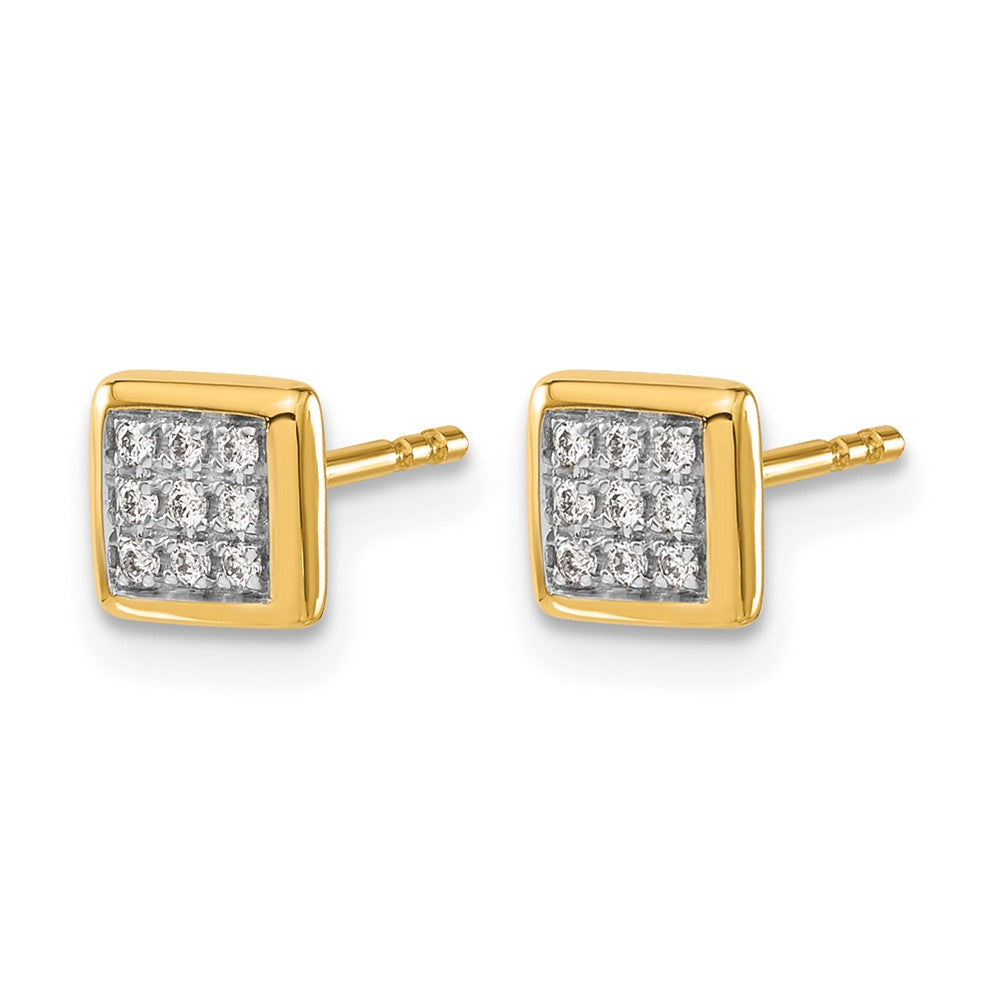14k Yellow Gold Real Diamond Post Earrings