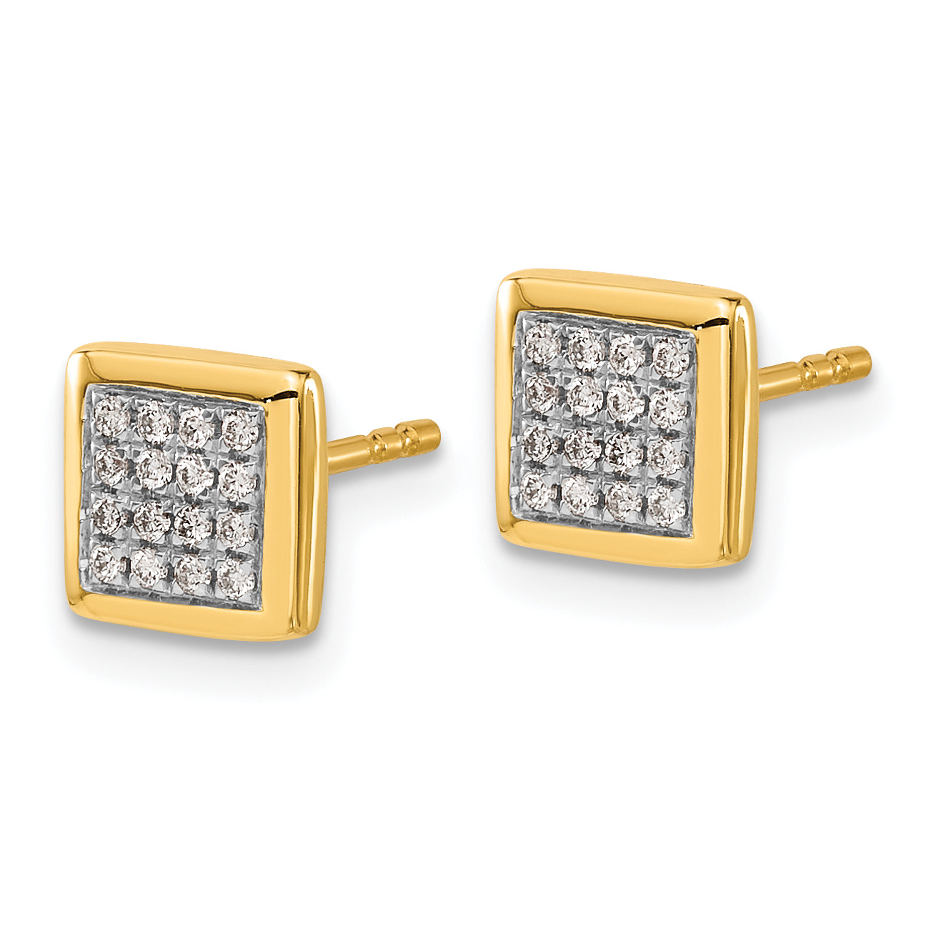 10K Yellow Gold Diamond Post Earrings