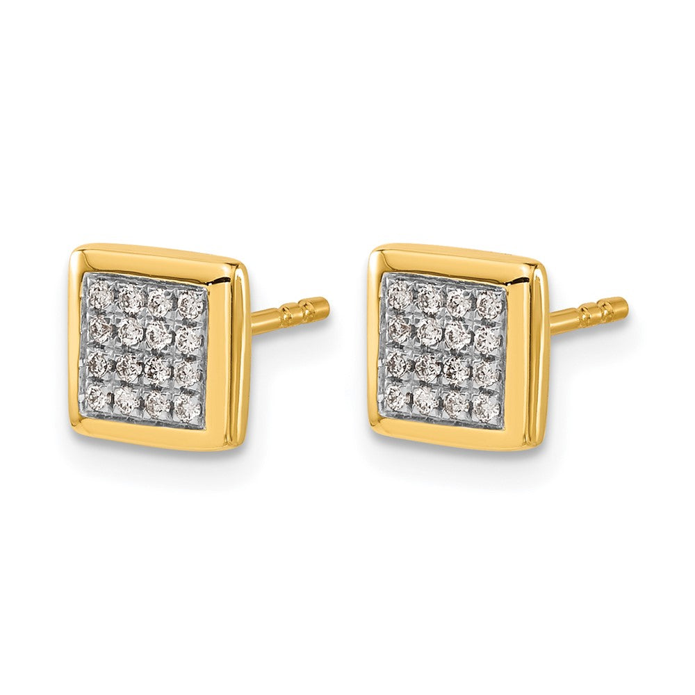 14k Yellow Gold Real Diamond Post Earrings