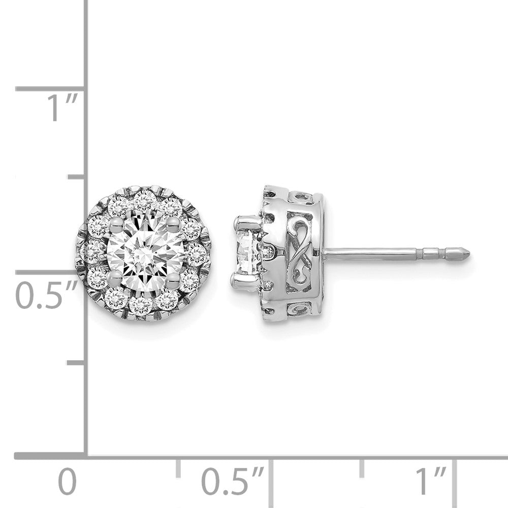 14k White Gold Real Diamond Semi-mount Stud Earrings