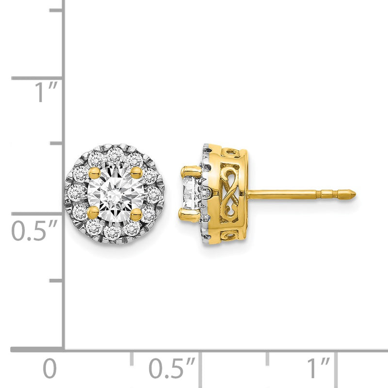 14k Yellow Gold Real Diamond Semi-mount Stud Earrings