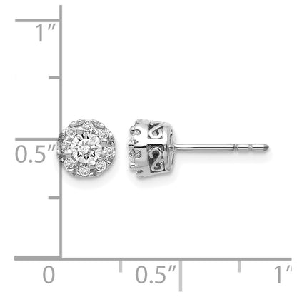 14k White Gold Real Diamond Semi-mount Stud Earrings
