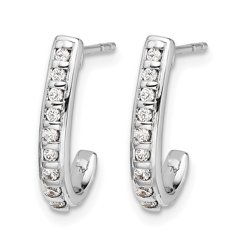 14k White Gold 1/5 Ct. Lab Grown Diamond VS/SI+ G+ J-Hoop Post Earrings