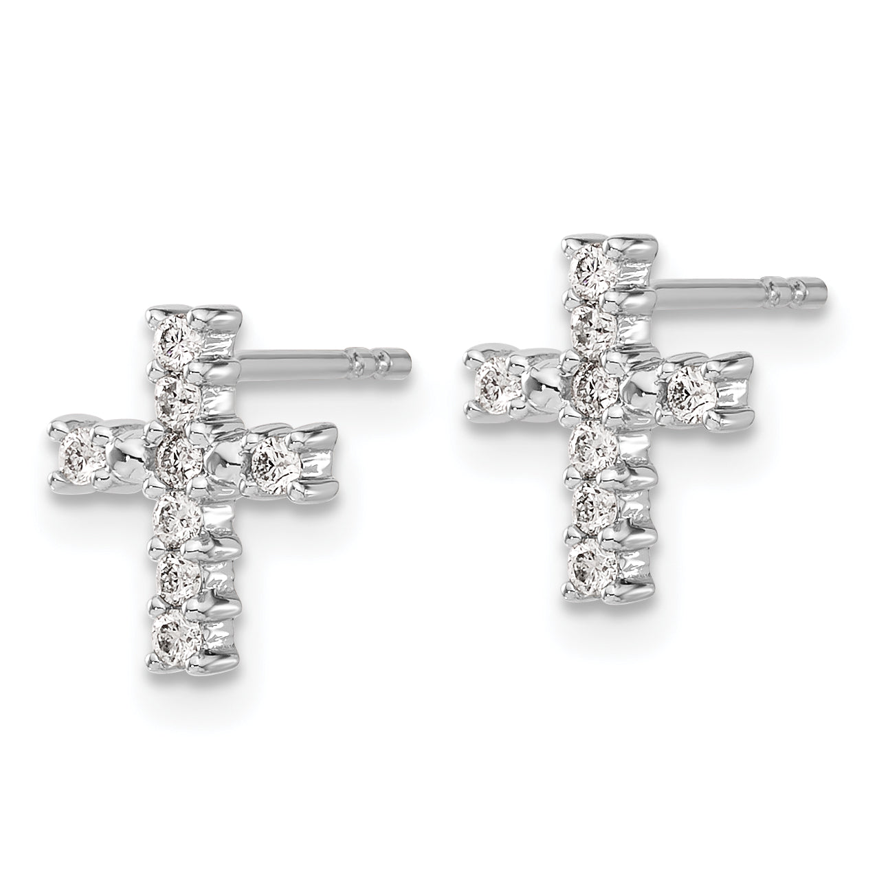 14k White Gold 1/5 Ct. Lab Grown Diamond VS/SI+ G+ Cross Post Earrings