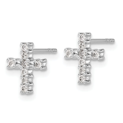14k White Gold 1/5 Ct. Lab Grown Diamond VS/SI+ G+ Cross Post Earrings