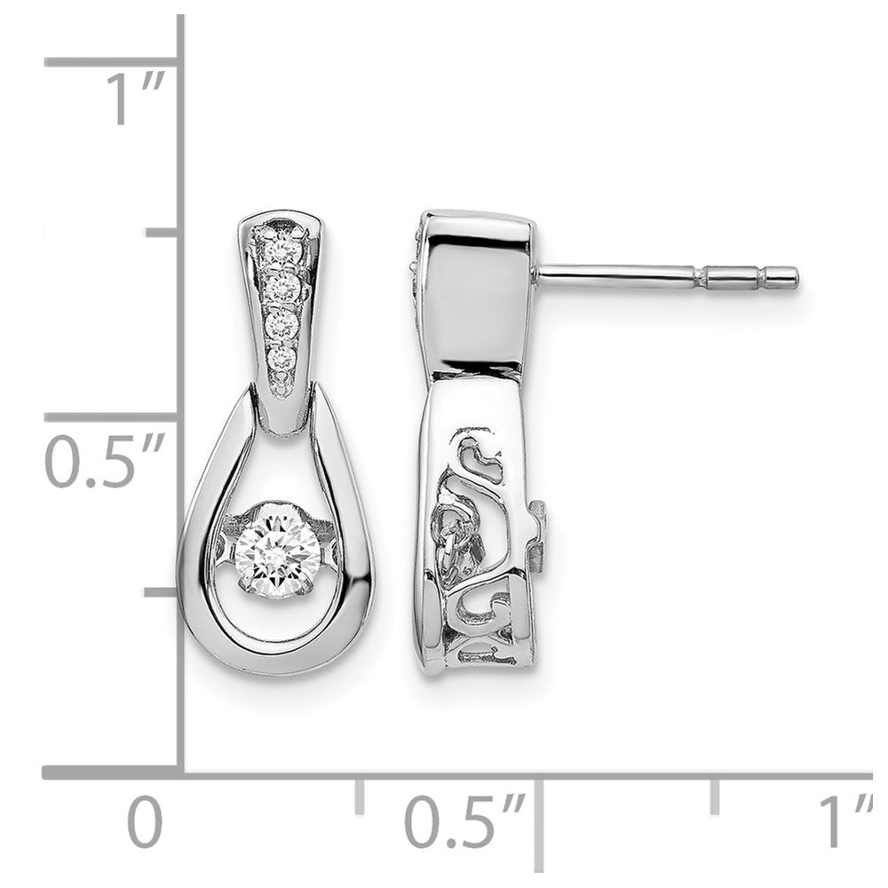 14k White Gold Vibrant Real Diamond Earrings
