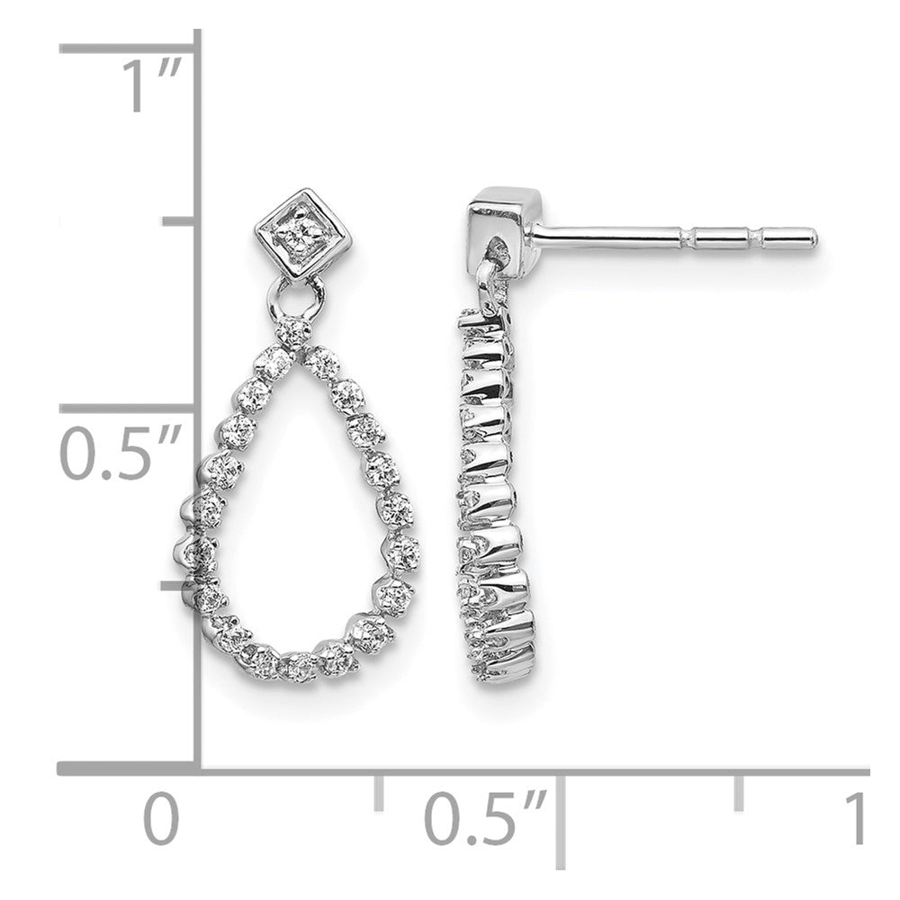 14k White Gold 1/4 Ct. Lab Grown Diamond VS/SI+ G+ Dangle Teardrop Post Earrings