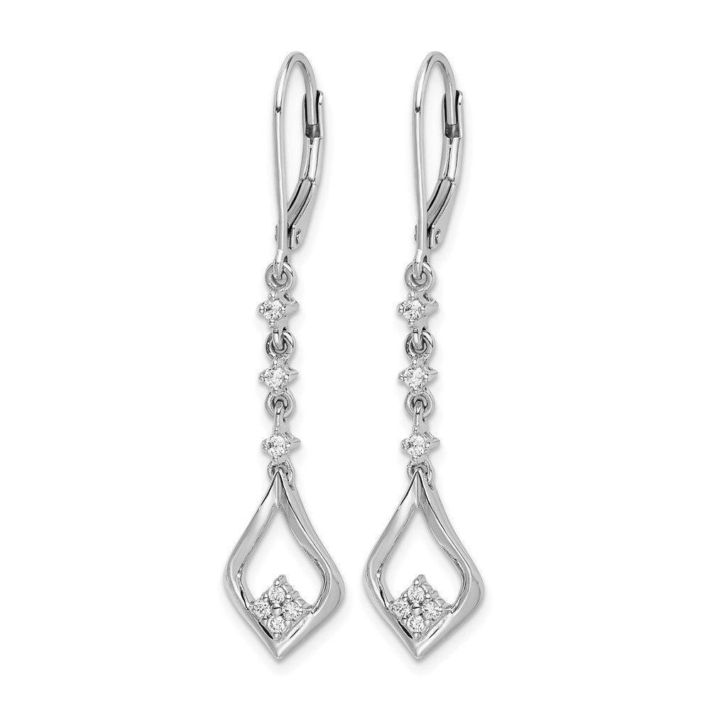 14k White Gold 1/5 Ct. Lab Grown Diamond VS/SI+ G+ Dangle Leverback Earring