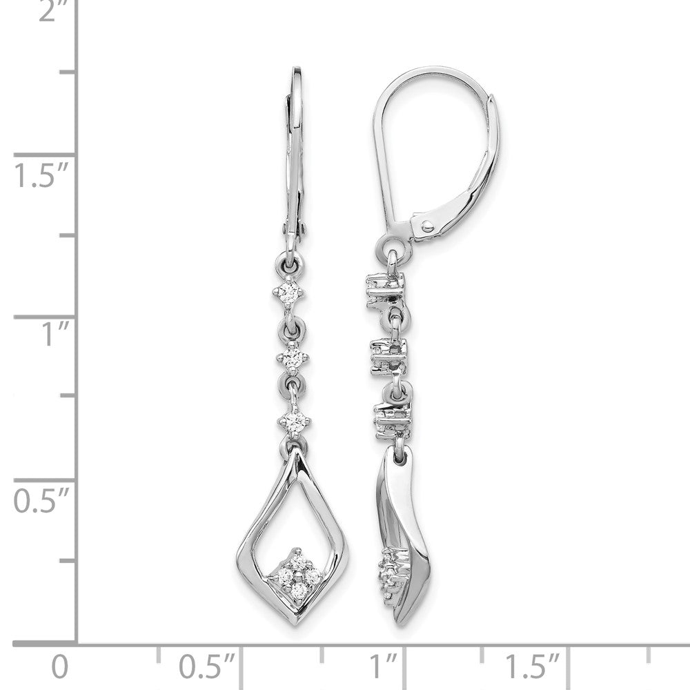 14k White Gold 1/5 Ct. Lab Grown Diamond VS/SI+ G+ Dangle Leverback Earring