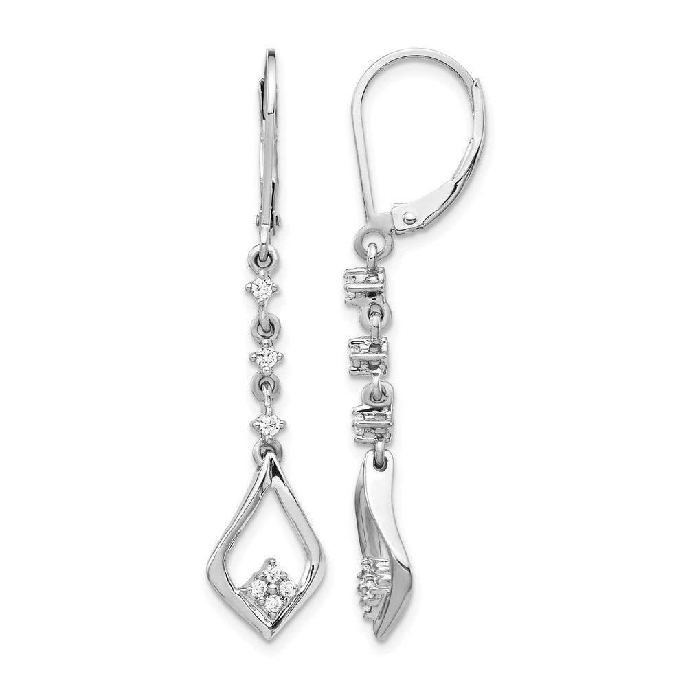 14k White Gold 1/5 Ct. Lab Grown Diamond VS/SI+ G+ Dangle Leverback Earring