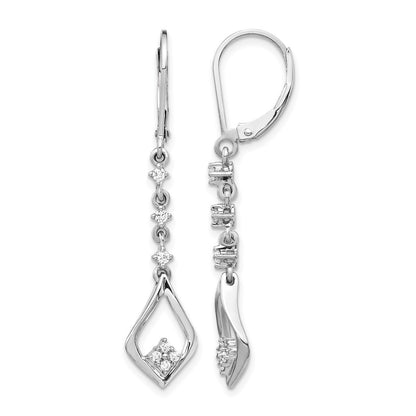 14k White Gold 1/5 Ct. Lab Grown Diamond VS/SI+ G+ Dangle Leverback Earring