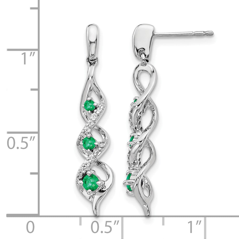 14k-white-gold-real-diamond-and-emerald-post-dangle-earrings-em5599-em-013-wa