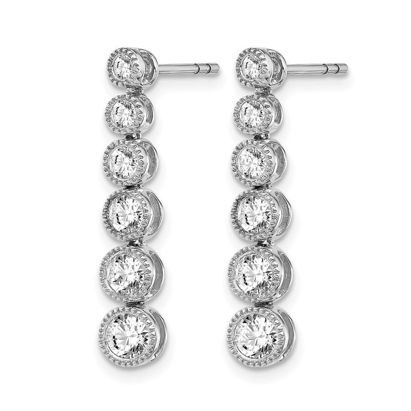 14K White Gold True Origin 1 Carat Lab Grown Diamond Vs Def Graduated Dangle Post Earring