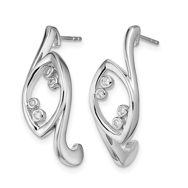 14k White Gold Fancy Real Diamond Post Earrings