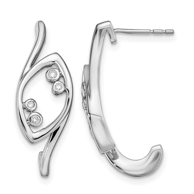 14k White Gold Fancy Real Diamond Post Earrings
