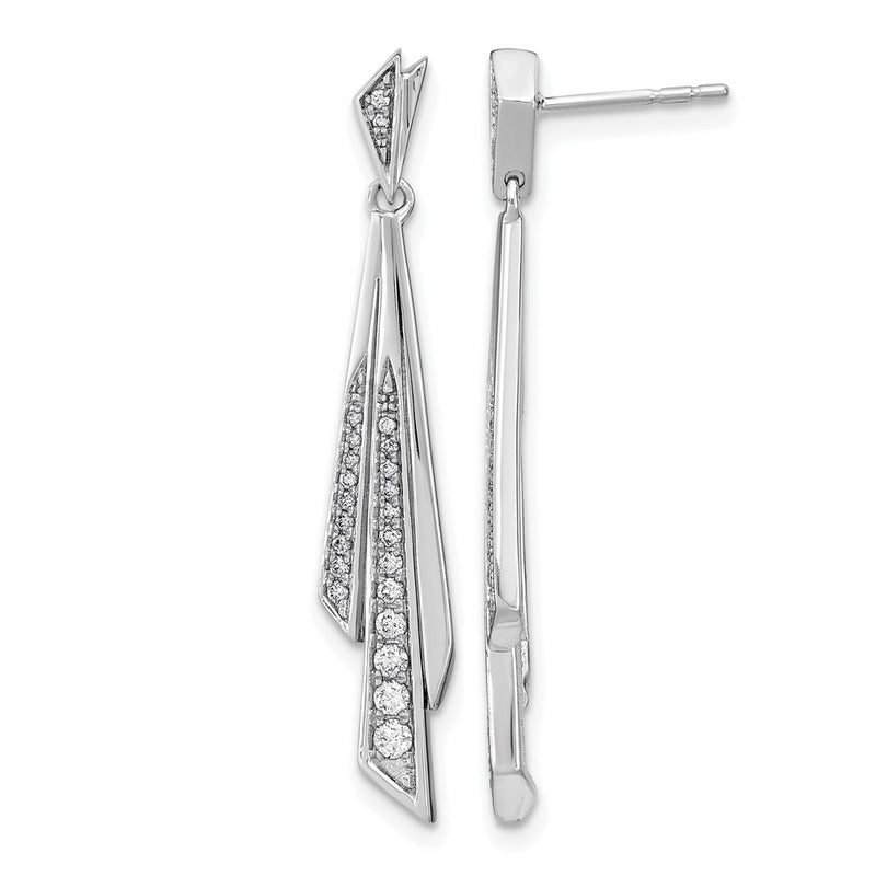 14k White Gold Fancy Real Diamond Post Earrings