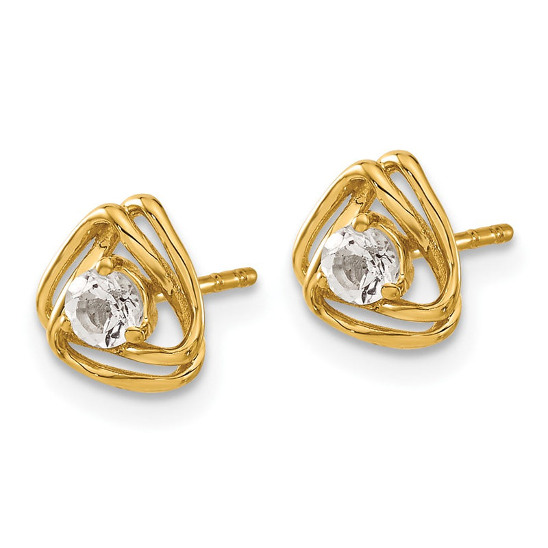 14k Yellow Gold 1/5 Ct. Lab Grown Diamond VS/SI+ G+ Knot Post Earrings