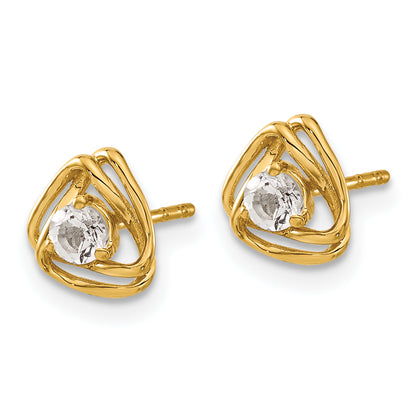 14k Yellow Gold 1/5 Ct. Lab Grown Diamond VS/SI+ G+ Knot Post Earrings