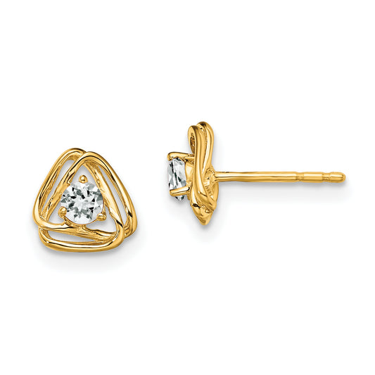14k Yellow Gold 1/5 Ct. Lab Grown Diamond VS/SI+ G+ Knot Post Earrings