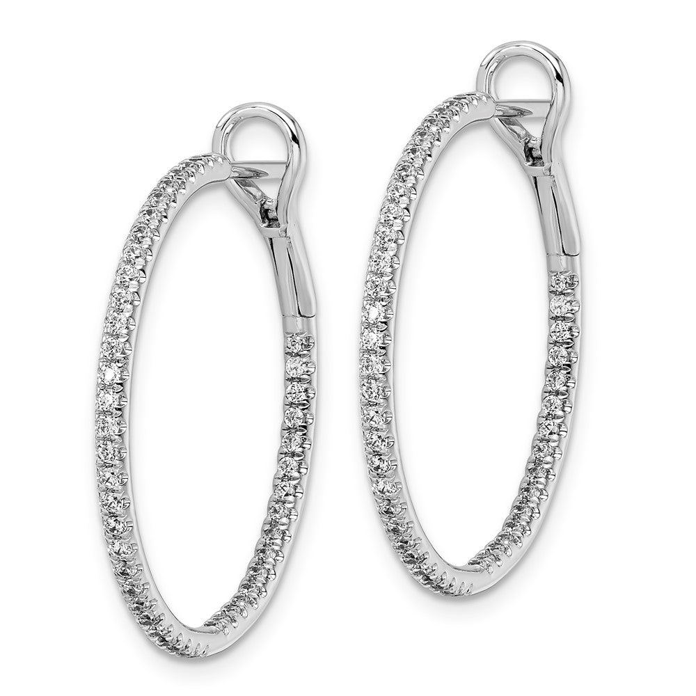 14k White Gold 3/4 Ct. Lab Grown Diamond VS/SI+ G+ Complete In and Out Hoop Earrings