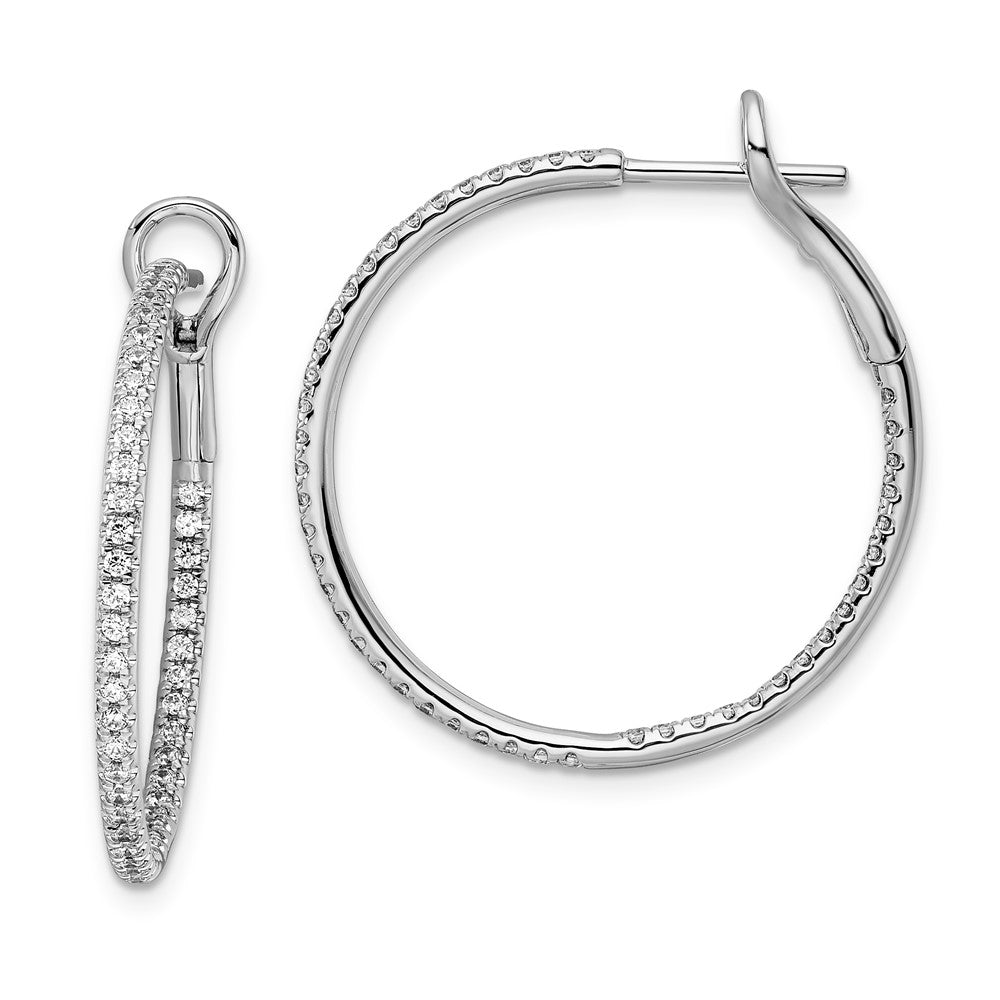 14k White Gold 3/4 Ct. Lab Grown Diamond VS/SI+ G+ Complete In and Out Hoop Earrings