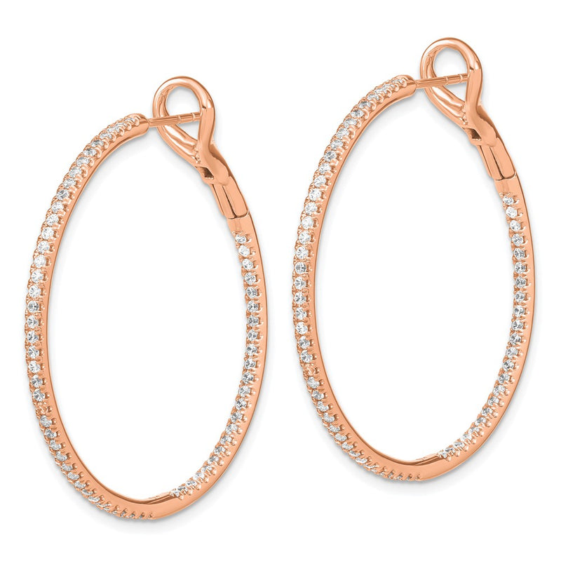 14k Yellow Gold 1 Ct. Lab Grown Diamond VS/SI+ G+ In and Out Hoop Earrings