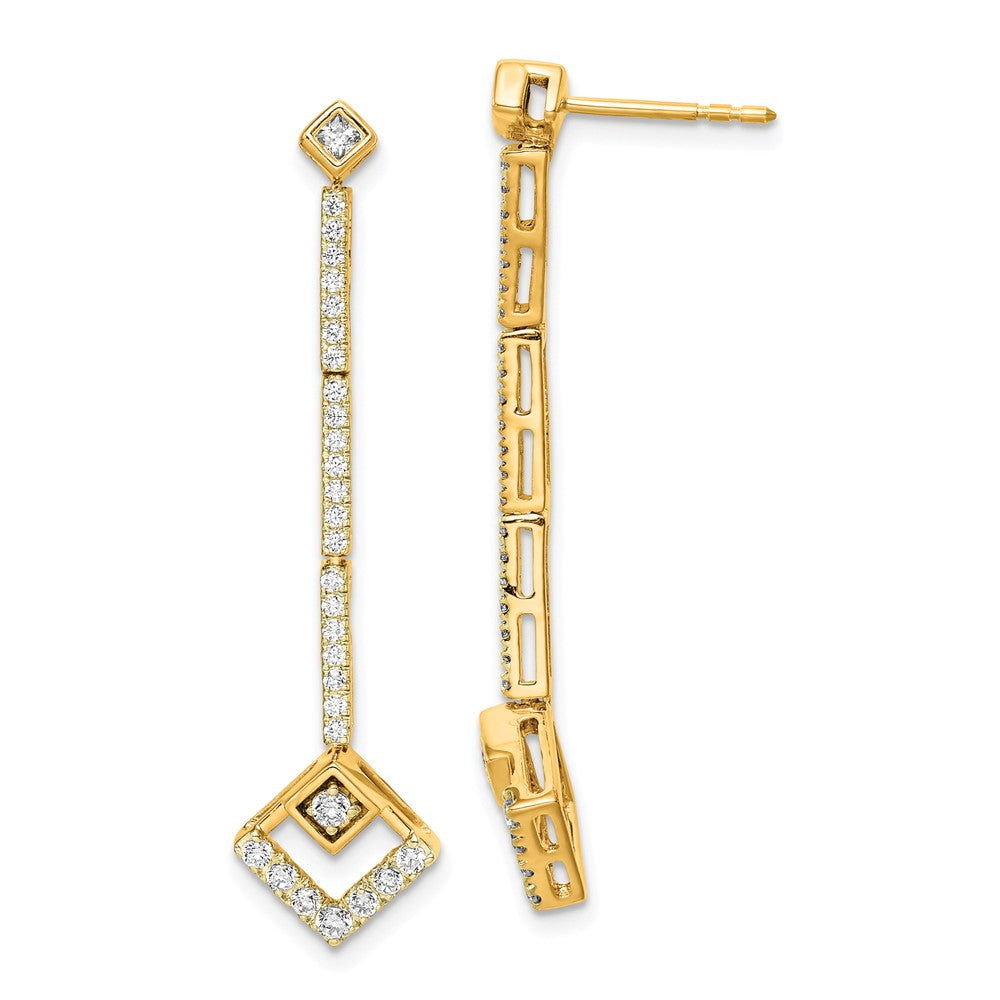 14k Yellow Gold 1/2 Ct. Lab Grown Diamond VS/SI+ G+ Dangle Post Earrings