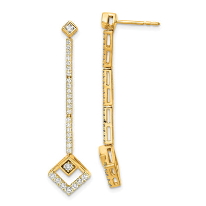 14k Yellow Gold 1/2 Ct. Lab Grown Diamond VS/SI+ G+ Dangle Post Earrings