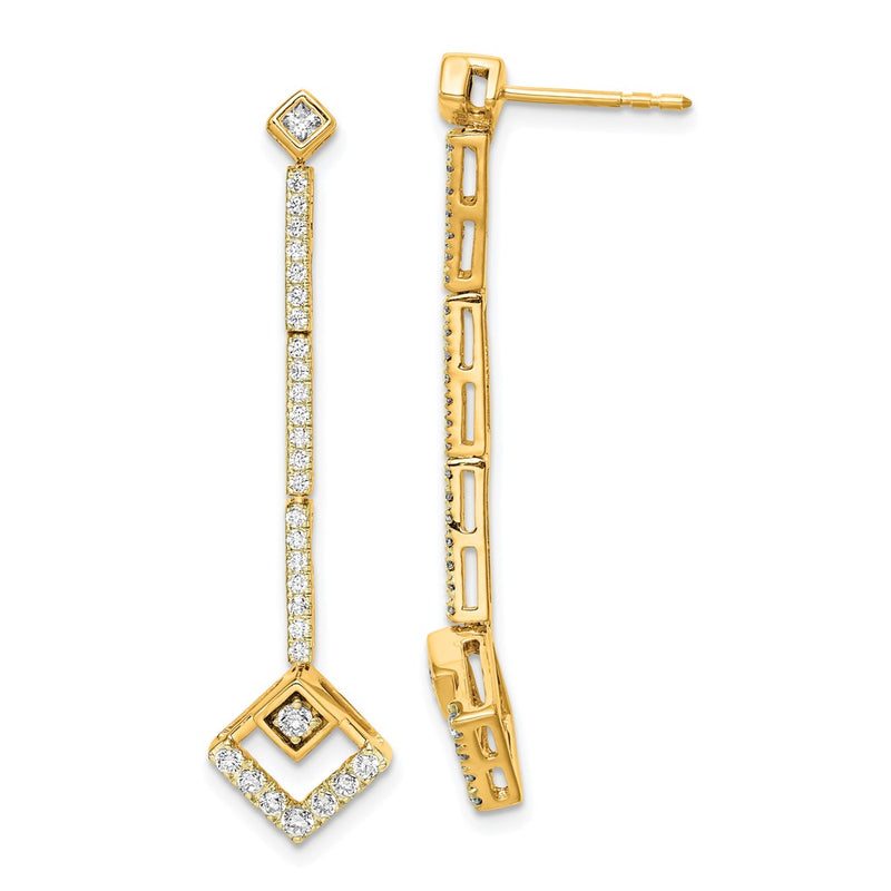14k Yellow Gold 1/2 Ct. Lab Grown Diamond VS/SI+ G+ Dangle Post Earrings