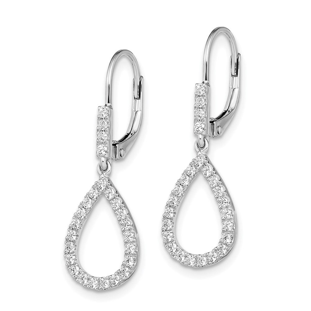 14k White Gold 1/2 Ct. Lab Grown Diamond VS/SI+ G+ Complete Fashion Dangle Leverback Earrings