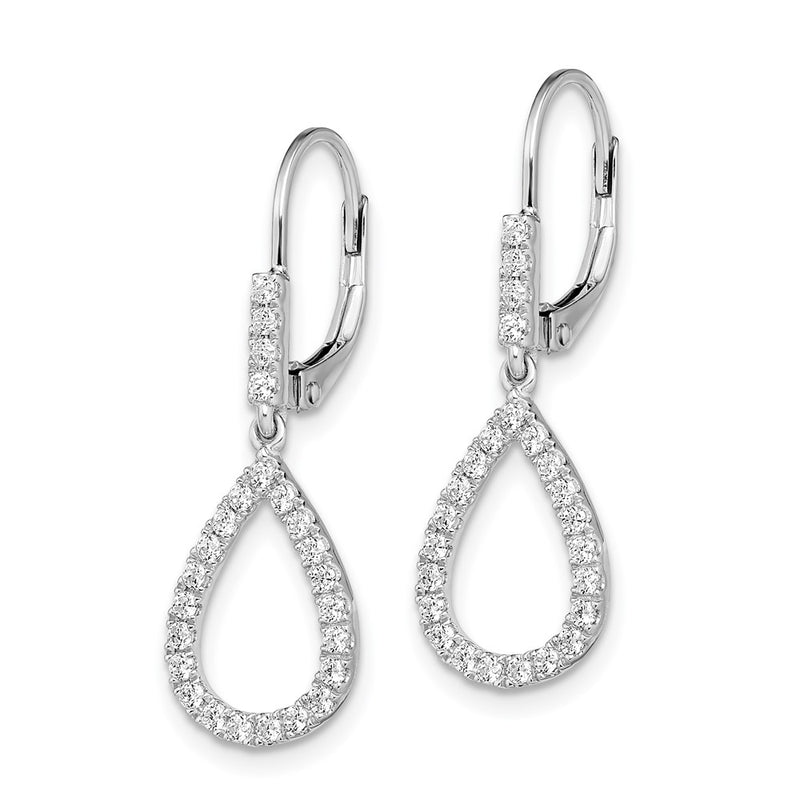 14k White Gold 1/2 Ct. Lab Grown Diamond VS/SI+ G+ Complete Fashion Dangle Leverback Earrings