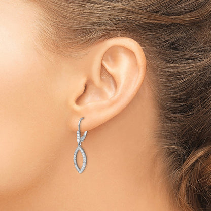 14k White Gold 1/2 Ct. Lab Grown Diamond VS/SI+ G+ Complete Fashion Dangle Leverback Earrings