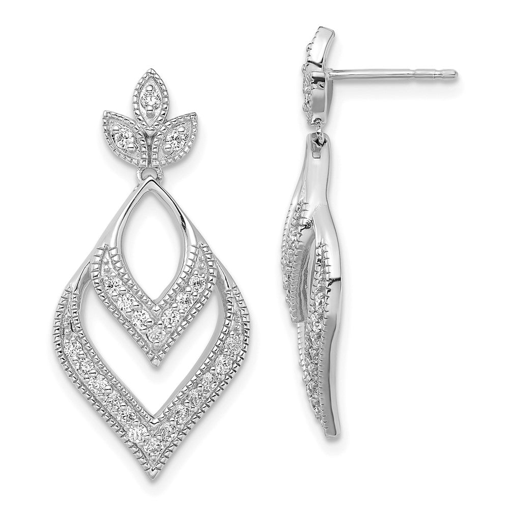 14K White Gold Lab Grown Diamond VS/SI FGH Fancy Teardrop Post Earri