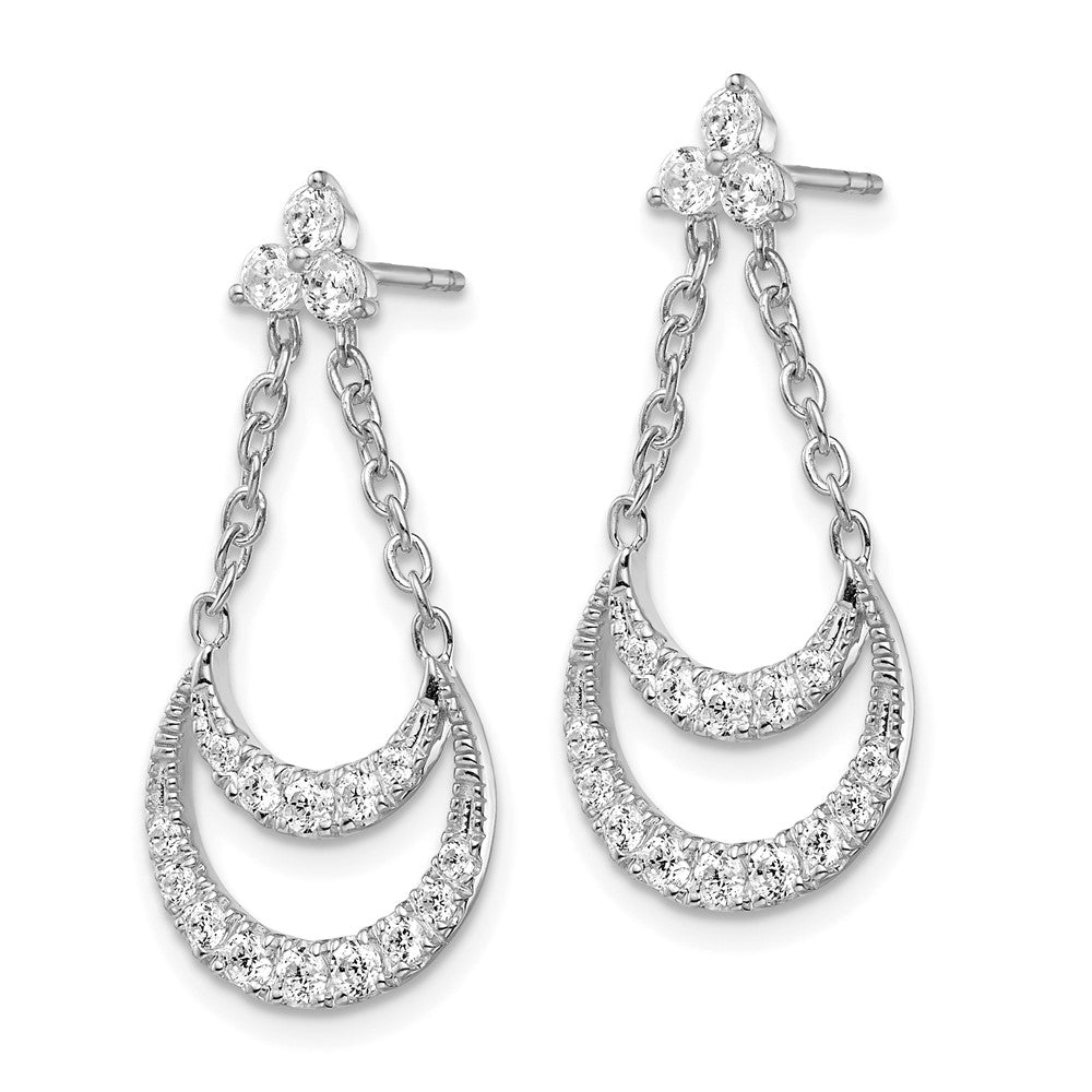 14K White Gold Lab Grown Diamond VS/SI FGH Fancy Chandelier Post Ear