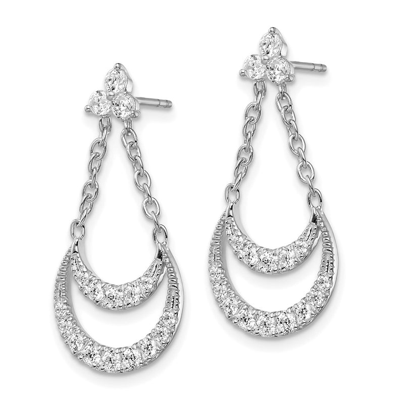 14K White Gold Lab Grown Diamond VS/SI FGH Fancy Chandelier Post Ear