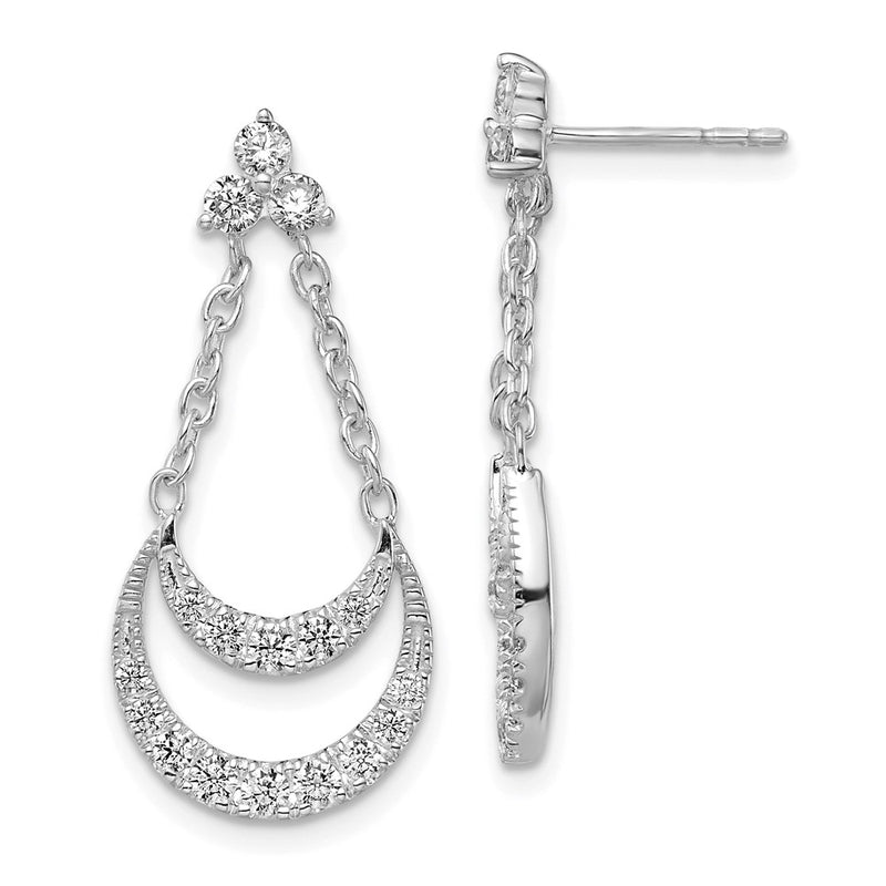 14K White Gold Lab Grown Diamond VS/SI FGH Fancy Chandelier Post Ear