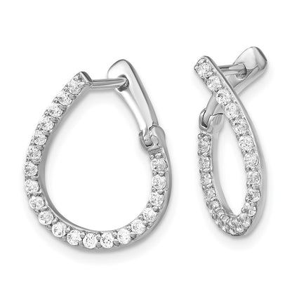 14k White Gold 5/8 Ct. Lab Grown Diamond VS/SI+ G+ Complete Hinged Hoop Earrings